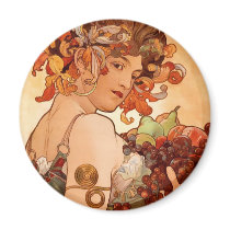 Alphonse Mucha - The Fruits Refrigerator Magnets