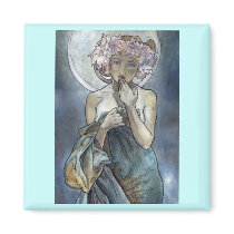 Alphonse Mucha ~ The Moon magnets by ArtNouveauDaz Alphonse Mucha ~ The Moon magnets