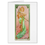Alphonse Mucha The Seasons: Spring Printemps Greeting Cards