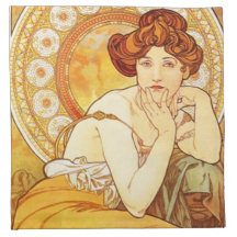 Alphonse Mucha Topaz Napkins