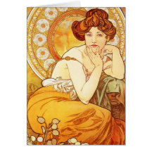 Alphonse Mucha Topaz Note Card
