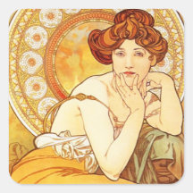 Alphonse Mucha Topaz Stickers