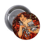 Alphonse Mucha Vintage Bicycle Button