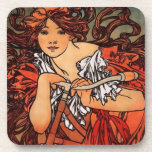 Alphonse Mucha Vintage Bicycle Coasters