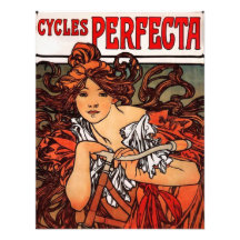 Alphonse Mucha Vintage Bicycle Invitations