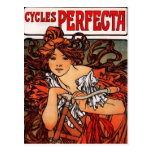 Alphonse Mucha Vintage Bicycle Postcard