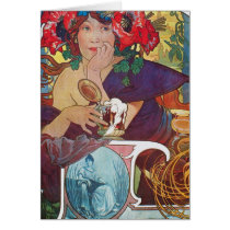 Alphonse Mucha Woman Greeting Cards
