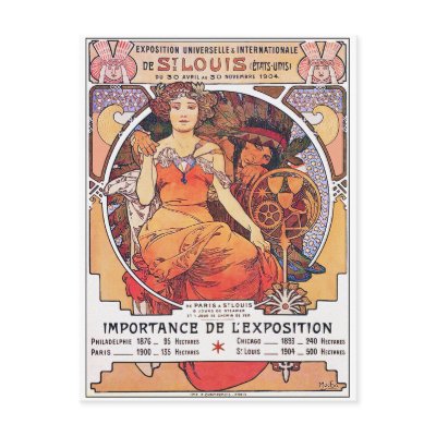 Alphonse Mucha -  World's Fair 1904  St. Louis Post Cards by VintageCabaret