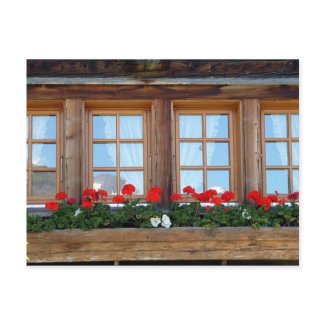 Alpine Chalet Window postcard