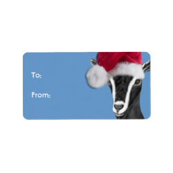 Alpine Goat Santa Goat Christmas Gift Tag Labels