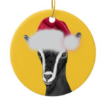 Alpine Goat Santa Hat Christmas  Ornament ornaments
