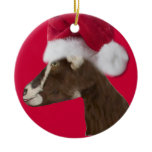 Alpine Goat Santa Hat Christmas Ornament ornaments