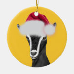 Alpine Goat Santa Hat Christmas  Ornament ornaments