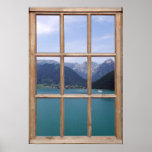 Alpine Lake View from a Window Poster