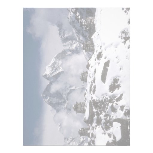 Alpine mountains, Nepal Winter Letterhead Template Zazzle