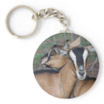 Alpine Oberhasli goat cross young does kids Key Chain