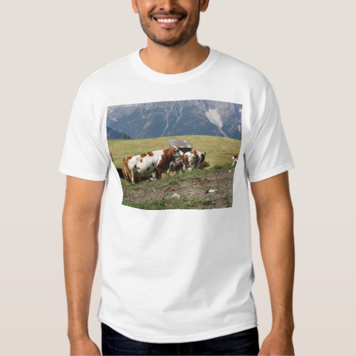 Alpine pasture with cows t shirt