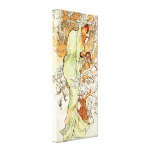 Alpohnse Mucha Winter Canvas Poster Gallery Wrapped Canvas