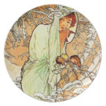 Alpohnse Mucha Winter Plate