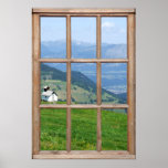 Alps Meadow View from a Window Posters