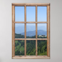 Alps Mountain View from a Window Posters