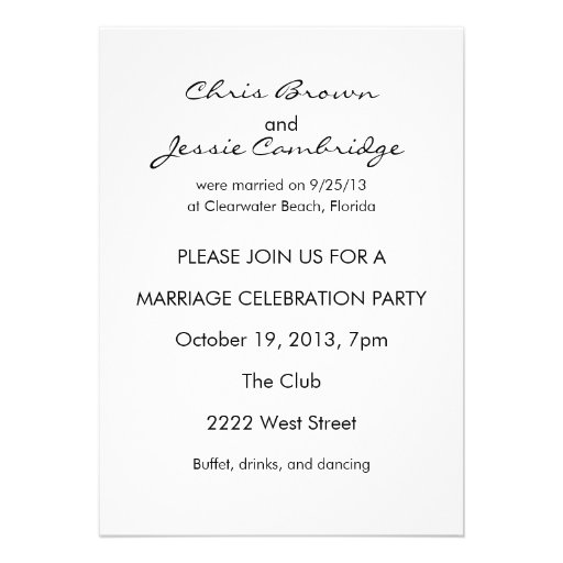 Already Married Custom Wedding Party Invitation