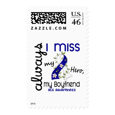 ALS Always I Miss My Boyfriend 3 Postage Stamp by awarenessgifts