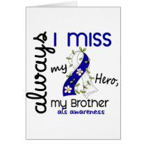ALS Always I Miss My Brother 3 cards by awarenessgifts ALS Always I Miss My Brother 3 cards