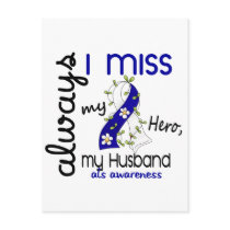 ALS Always I Miss My Husband 3 Post Cards