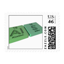 Als as Al Aluminium and S Sulfur Postage Stamp
