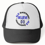 ALS Awareness Believe Butterfly Ribbon Mesh Hats