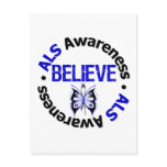 ALS Awareness Believe Butterfly Ribbon postcards