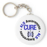 ALS Awareness CURE Butterfly Ribbon Key Chain