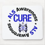 ALS Awareness CURE Butterfly Ribbon Mouse Mats