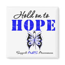 ALS Awareness HOLD ON TO HOPE magnets by giftsforawareness ALS Awareness HOLD ON TO HOPE magnets