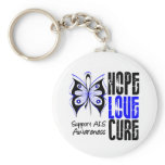 ALS Awareness Hope Love Cure Keychain
