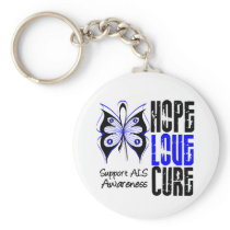 ALS Awareness Hope Love Cure Keychain