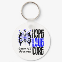 ALS Awareness Hope Love Cure keychains by giftsforawareness ALS Awareness Hope Love Cure keychains
