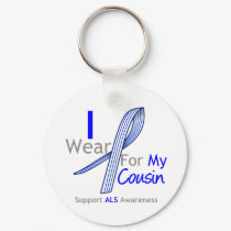 ALS Awareness I Wear ALS Ribbon For My Cousin keychains by giftsforawareness ALS Awareness I Wear ALS Ribbon For My Cousin keychains