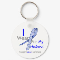 ALS Awareness I Wear ALS Ribbon For My Husband keychains by giftsforawareness ALS Awareness I Wear ALS Ribbon For My Husband keychains