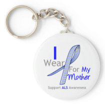 ALS Awareness I Wear ALS Ribbon For My Mother Keychain