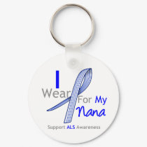 ALS Awareness I Wear ALS Ribbon For My Nana keychains by giftsforawareness ALS Awareness I Wear ALS Ribbon For My Nana keychains