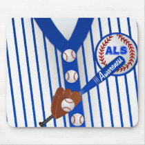 als-awareness, baseball, sports, disease, health, men, women, love, care, care-giver, Mouse pad with custom graphic design