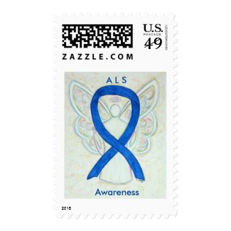 ALS Awareness Ribbon Angel Custom Postage Stamp