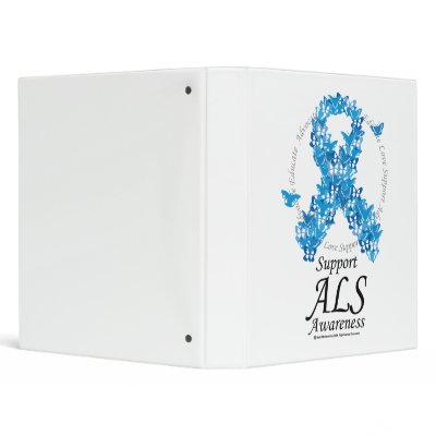 ALS Butterfly Ribbon Vinyl Binder by fightcancertees