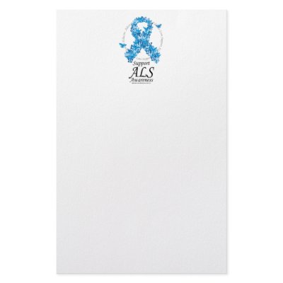 ALS Butterfly Ribbon Customized Stationery by fightcancertees