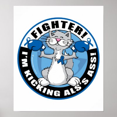 ALS Cat Fighter Print by fightcancertees