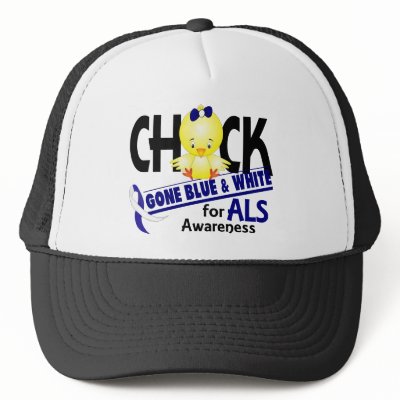 ALS Chick Gone Blue And White 2 Hats by awarenessgifts