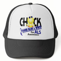 ALS Chick Gone Blue And White 2 hats by awarenessgifts ALS Chick Gone Blue And White 2 hats