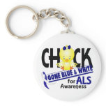 ALS Chick Gone Blue And White 2 Keychains